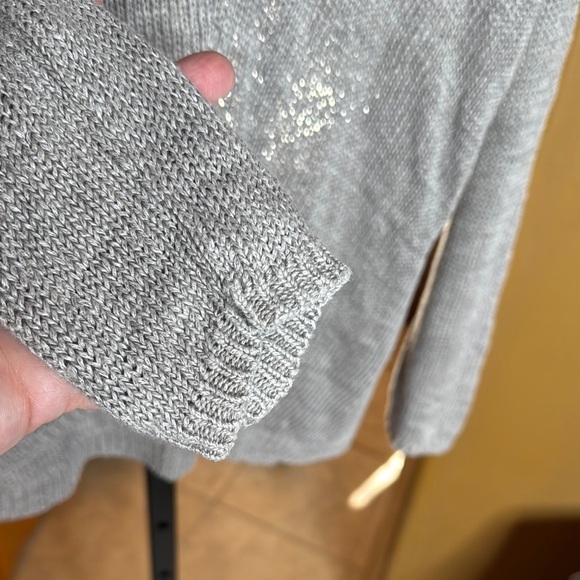 Vince Silk Blend Woven Sweater Gray Size XS Oversized - Picture 3 of 6